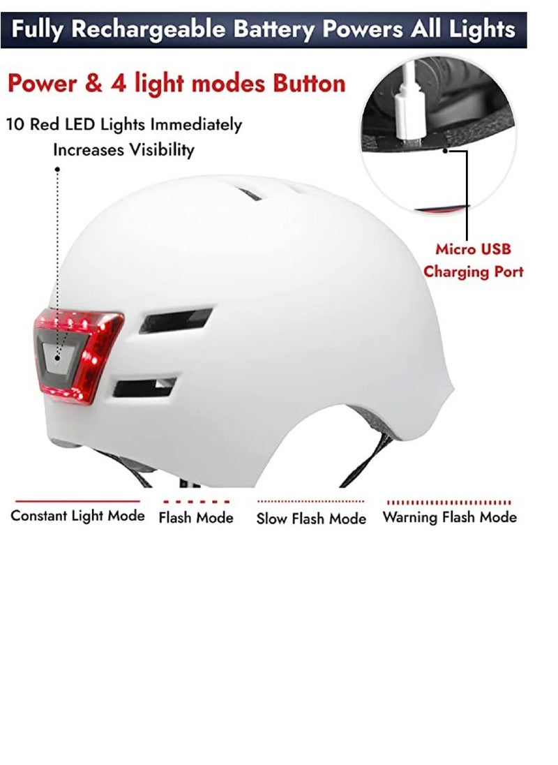 Generic - Helmet with front and back Chargeable Led Lamp Lights MTB Bike  Skates and Scooter  Helmet for Unisex - Image 1