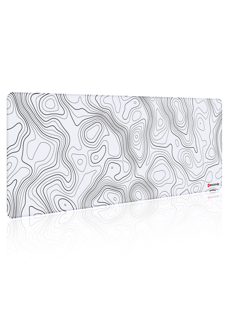 Large Gaming Mouse Pad XL,Anti-Skid White Mousepad Large Keyboard Mouse Pad Desk Mat with Stitched Edges (800x300mm, White) SA0154