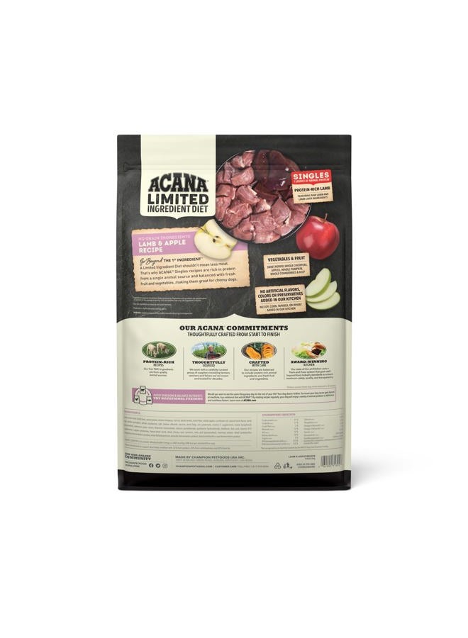acana طعام جاف للكلاب من أكانا بمكونات محدودة خالية من الحبوب بروتين عالي وصفة لحم الضأن والتفاح 13 رطل - Image 2