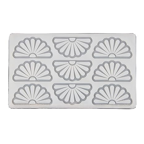 MoldBerry Fan Pattern Silicone Chocolate Garnishing Mould 9 Cavity Flower Shape Chocolate Garnishing Sheet for Chocolate and Cake Decoration - Image 4