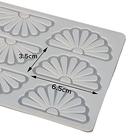 MoldBerry Fan Pattern Silicone Chocolate Garnishing Mould 9 Cavity Flower Shape Chocolate Garnishing Sheet for Chocolate and Cake Decoration - Image 2