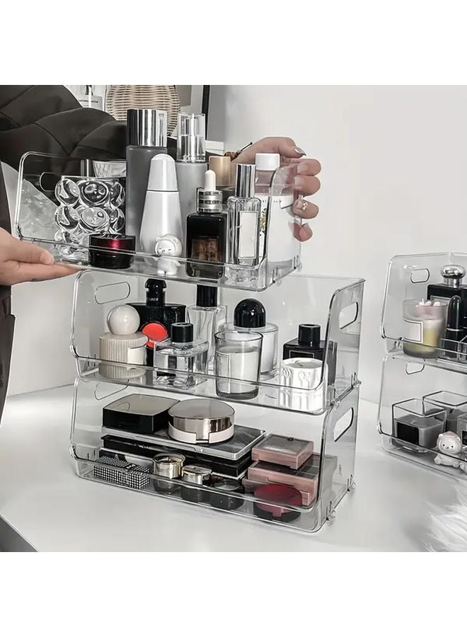 Transparent Stackable Cosmetic Storage Box Large Capacity Makeup Organizer For Lipstick Skincare Perfume - Image 3