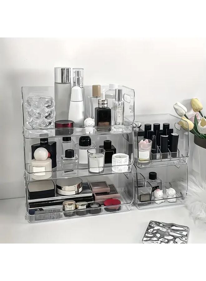 Transparent Stackable Cosmetic Storage Box Large Capacity Makeup Organizer For Lipstick Skincare Perfume - Image 5