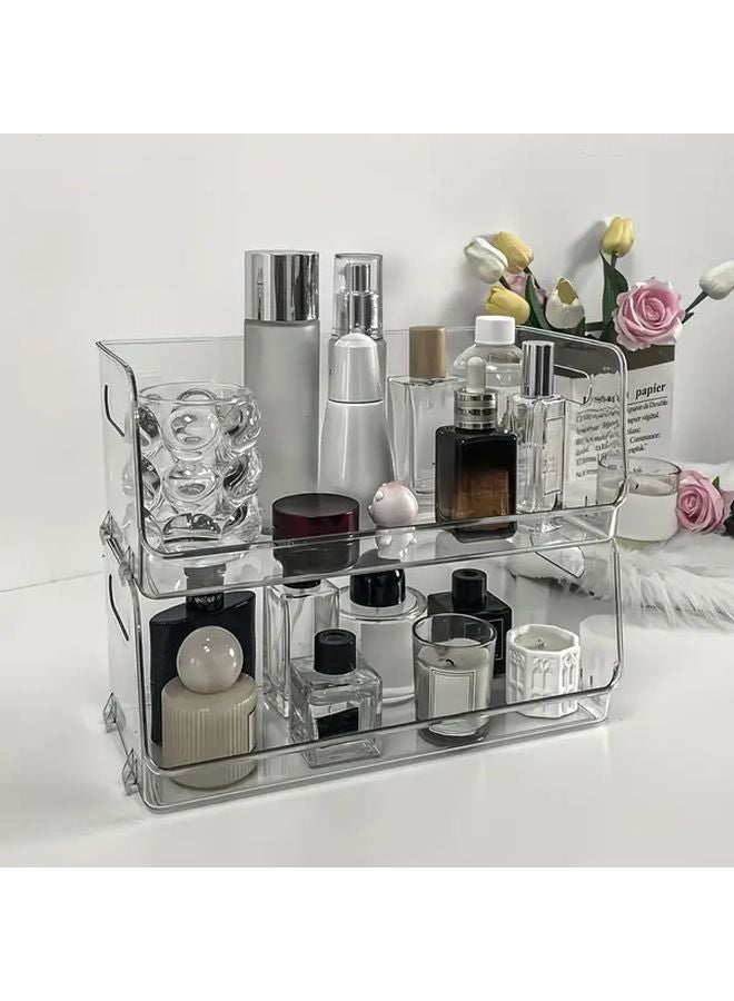 Transparent Stackable Cosmetic Storage Box Large Capacity Makeup Organizer For Lipstick Skincare Perfume - Image 4