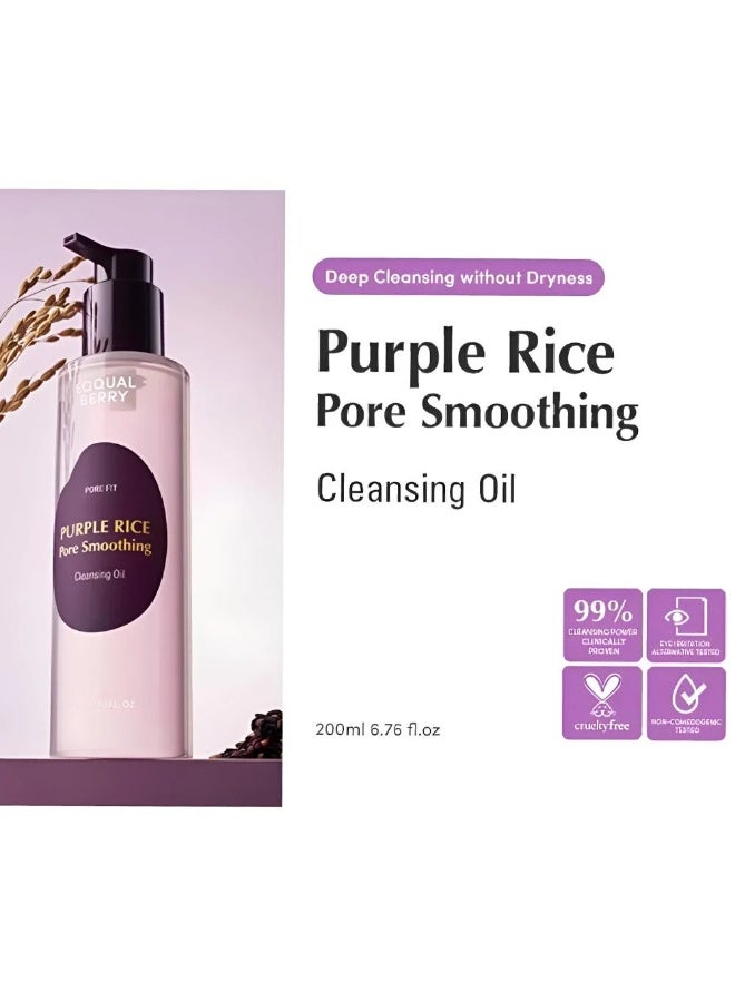 eqqualberry EQQUAL BERRY PURPLE RICE PORE SMOOTHING CLEANSING OIL 200ML - Image 2