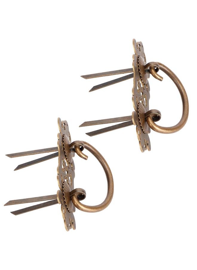Thoraya 2 Sets Antique Hollow Pulls Handle Copper Bookcase Wardrobe Drawer Handle Furniture Accessories  - Image 5