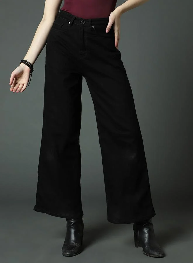 HIGH STAR HIGH STAR  Mid Rise Wide Leg Jeans