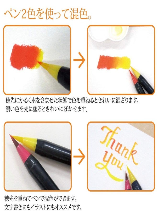 Akashiya Fude Brush Pen Sai, 5 Winter Color Set (CA200/5VD) - Image 4