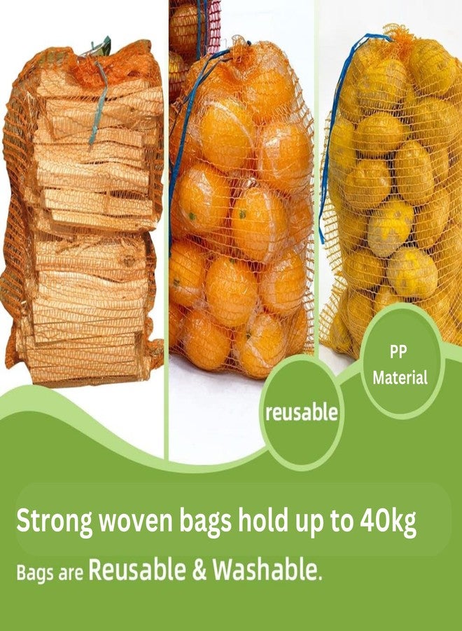 SINGHAL PP Mesh Storage Bags 22x40 Inch with Drawstring, Orange Color | Up to 40kg Capacity Great for Packaging Produce, Vegetables and Fruit | Multipurpose Bora, Bori (10) - Image 4