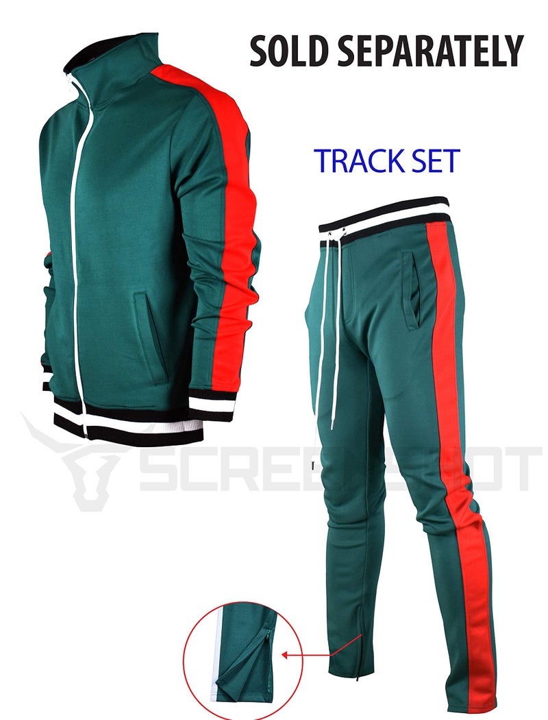 SCREENSHOT Men's Athletic Fitness Slim Fit Workout Track Pants BASIC S41700-Green-Medium - Image 4