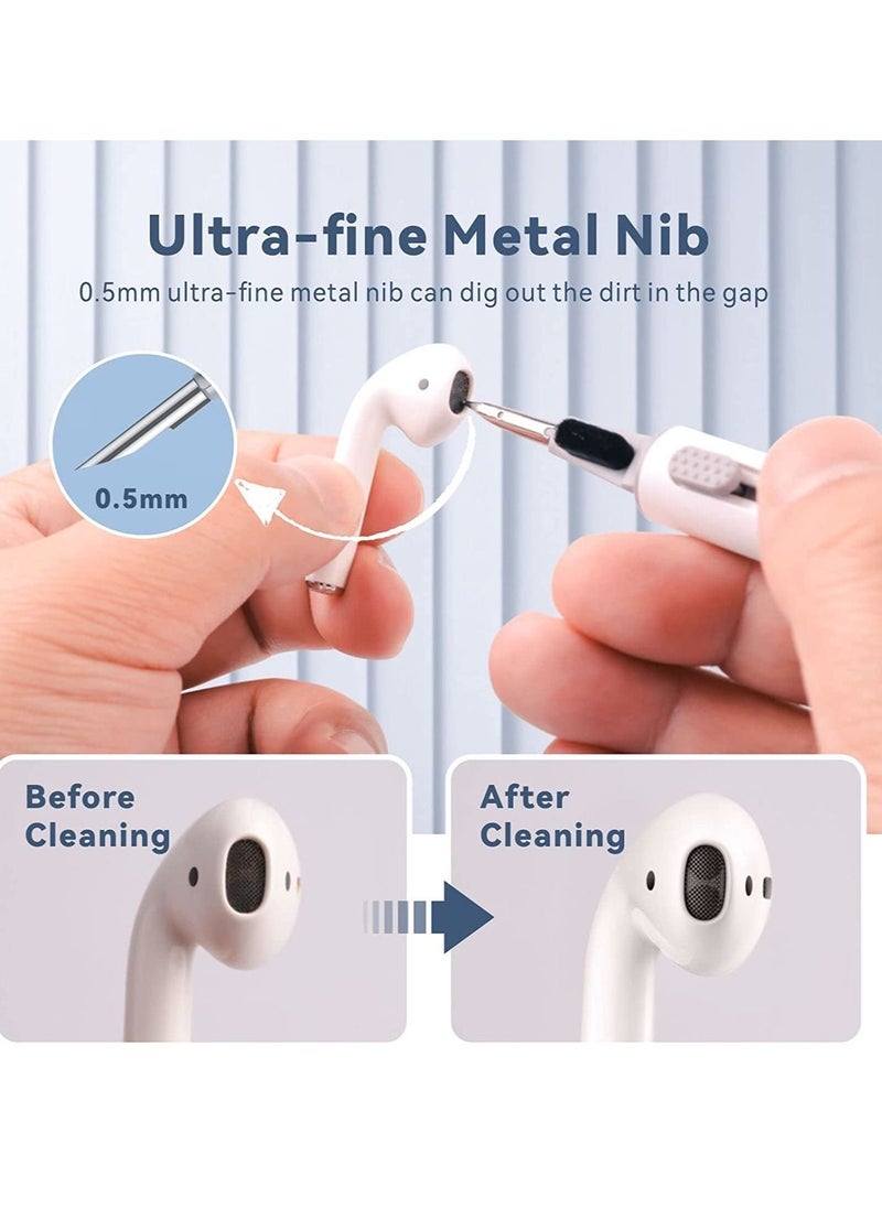 ELTRAZONE Cleaner Kit for Airpods Pro 1 2 Multi-Function Cleaning Pen Soft Brush for Bluetooth Earphones Case, Wireless Earphones, Wireless Earbuds Cleaning Tools for Huawei Samsung MI Earbuds-White  - Image 3