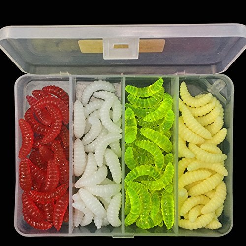 OriGlam 100pcs Fresh Water Fishing Bait, Soft Plastic Worms, Bass Fishing Worms, Soft Bait Shad Fishing Lures, Worm Baits - Image 1