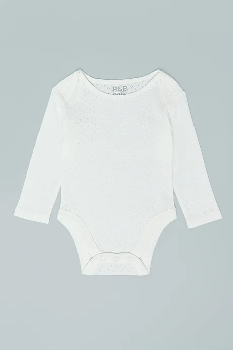 R&B 3 Pack Solid Bodysuits with Long Sleeves