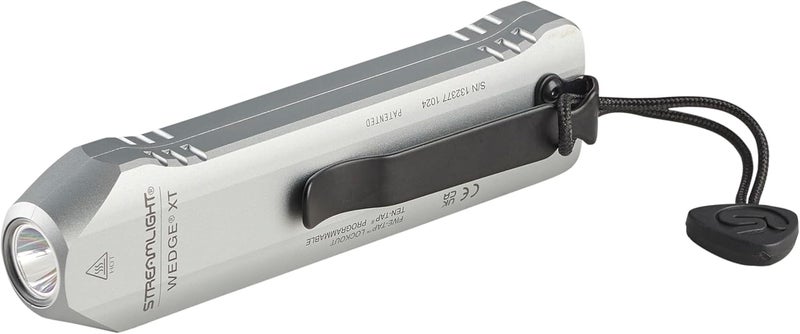 Streamlight 88819 Wedge XT 500-Lumen 1,900-Candela Flat Everyday Carry Flashlight, Includes USB-Cable and Pocket Lanyard, Silver - Image 1