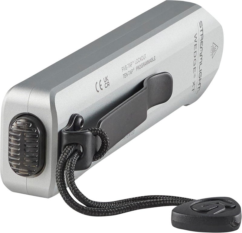 Streamlight 88819 Wedge XT 500-Lumen 1,900-Candela Flat Everyday Carry Flashlight, Includes USB-Cable and Pocket Lanyard, Silver - Image 4