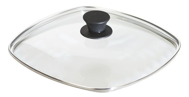 Lodge 10.5 Square Tempered Glass Cast Iron Skillets Lid and Grill Pans, 10.5 Inch - Image 1