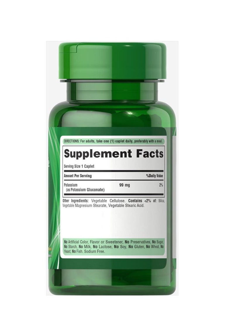 Puritan's Pride Potassium 99 mg  (100 caplets)  - Image 2
