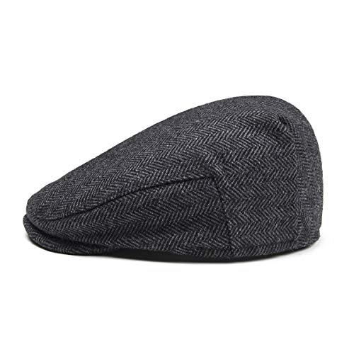 JANGOUL Kids Wool Tweed Newsboy Flat Cap Herringbone Boy Infant Toddler Child Youth Beret Hat (12-24 Months, Style2) - Image 3
