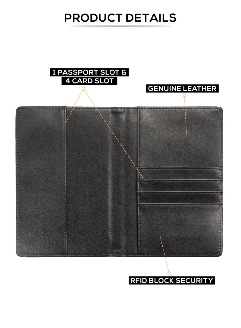 PARAJOHN RFID Blocking Slim & Lightweight Genuine Leather Passport Holder Cover Case & Travel Wallet for Men And Women - Image 4