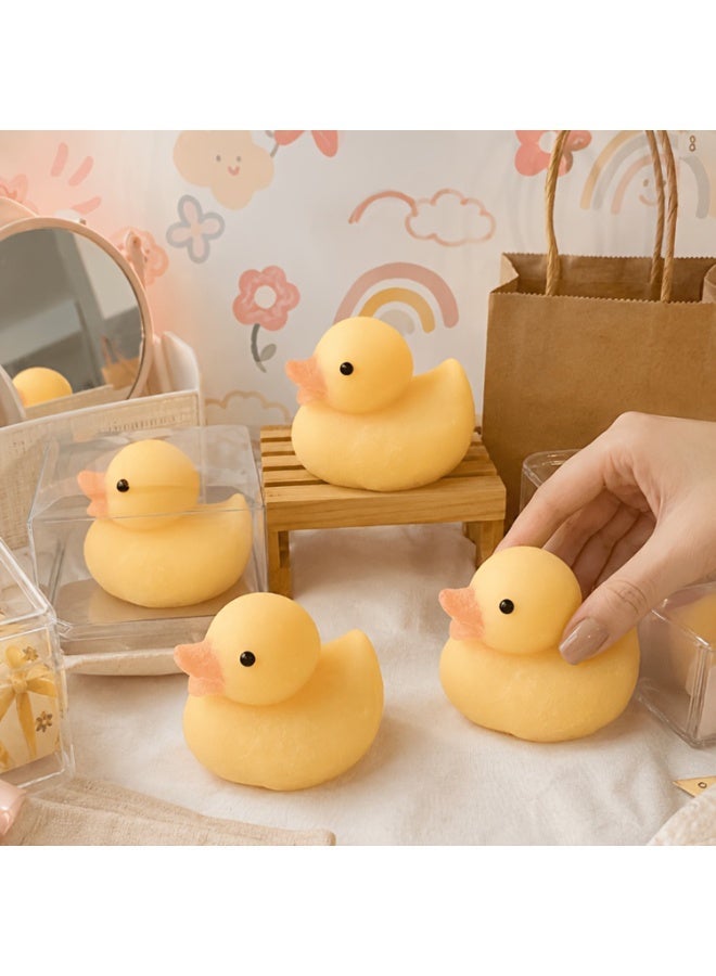 4pcs - Little Yellow Duck Squeezable Toy, Cute Little Duck Squeezable Toy, Stress Relief Toy, Soft Handheld Everyday Relaxation Item, Suitable for Adults, Teenagers, Students, Office Workers, Travel, Car, Backpack, etc. - Image 1