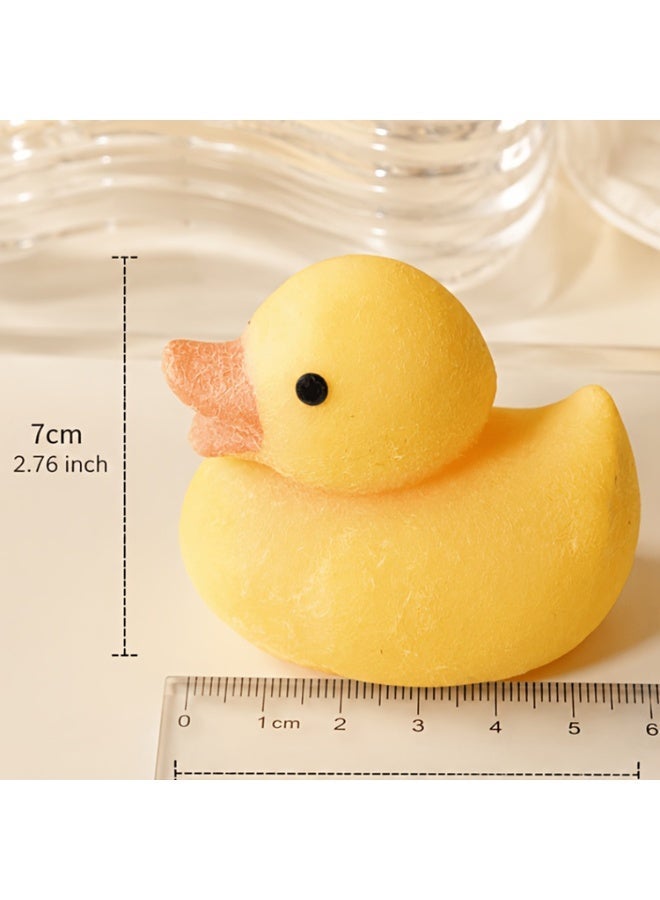 4pcs - Little Yellow Duck Squeezable Toy, Cute Little Duck Squeezable Toy, Stress Relief Toy, Soft Handheld Everyday Relaxation Item, Suitable for Adults, Teenagers, Students, Office Workers, Travel, Car, Backpack, etc. - Image 3