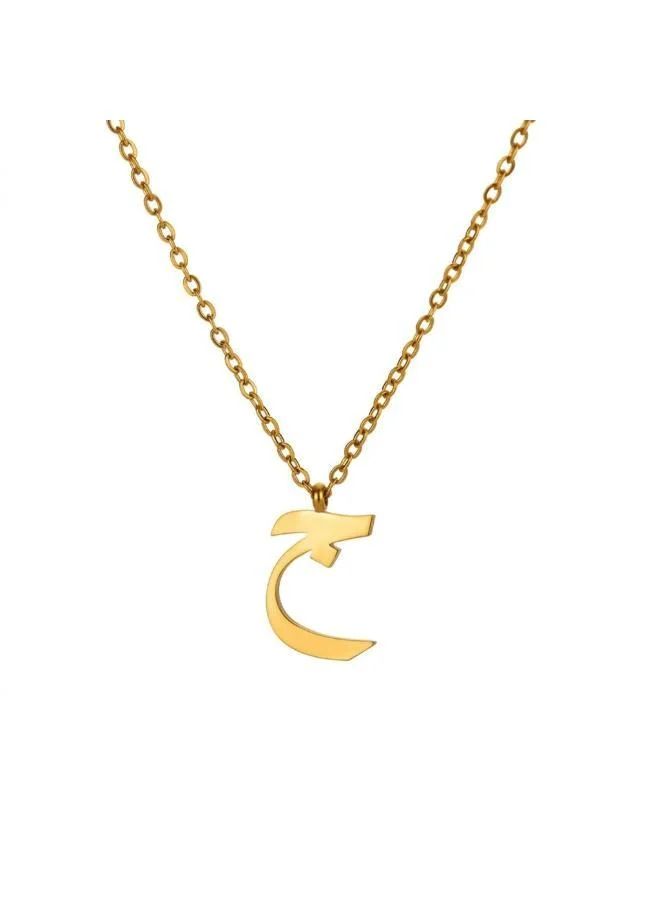 روفو Arabic Letter 'Jeem' Necklace 18k Gold Plated