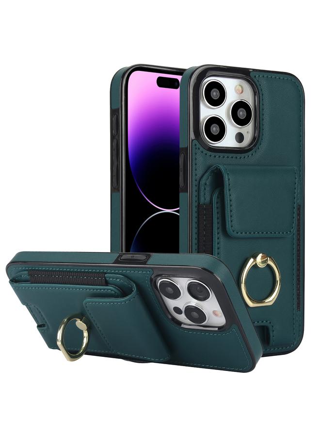 S-TOP Case For iPhone 14 Pro Elastic Card Bag Ring Holder Phone Case - Image 1