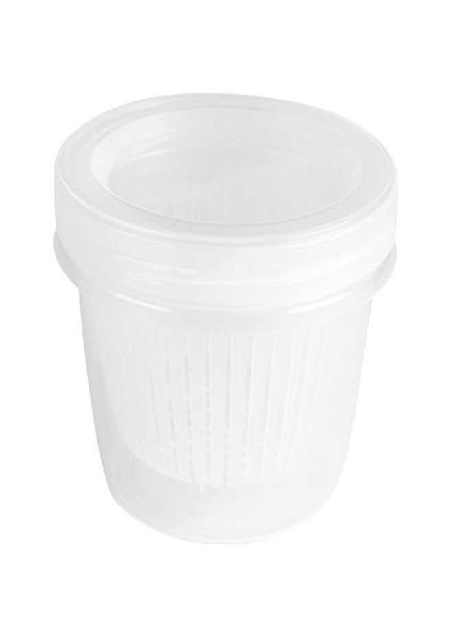 FUNOMOCYA Airtight Food Storage Box for Refrigerator Portable 4.4 Inch Round Plastic Crisper Container for Garlic Onion Ginger Preservation - Image 1