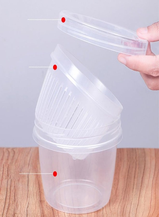 FUNOMOCYA Airtight Food Storage Box for Refrigerator Portable 4.4 Inch Round Plastic Crisper Container for Garlic Onion Ginger Preservation - Image 5