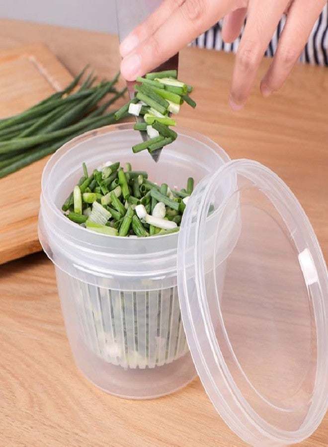 FUNOMOCYA Airtight Food Storage Box for Refrigerator Portable 4.4 Inch Round Plastic Crisper Container for Garlic Onion Ginger Preservation - Image 2