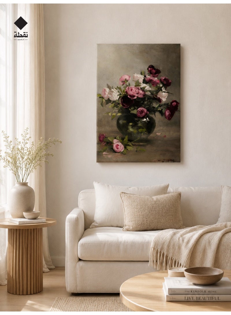Nuqta Premium canvas wall art with a hidden frame measuring 60x40 cm - Image 4