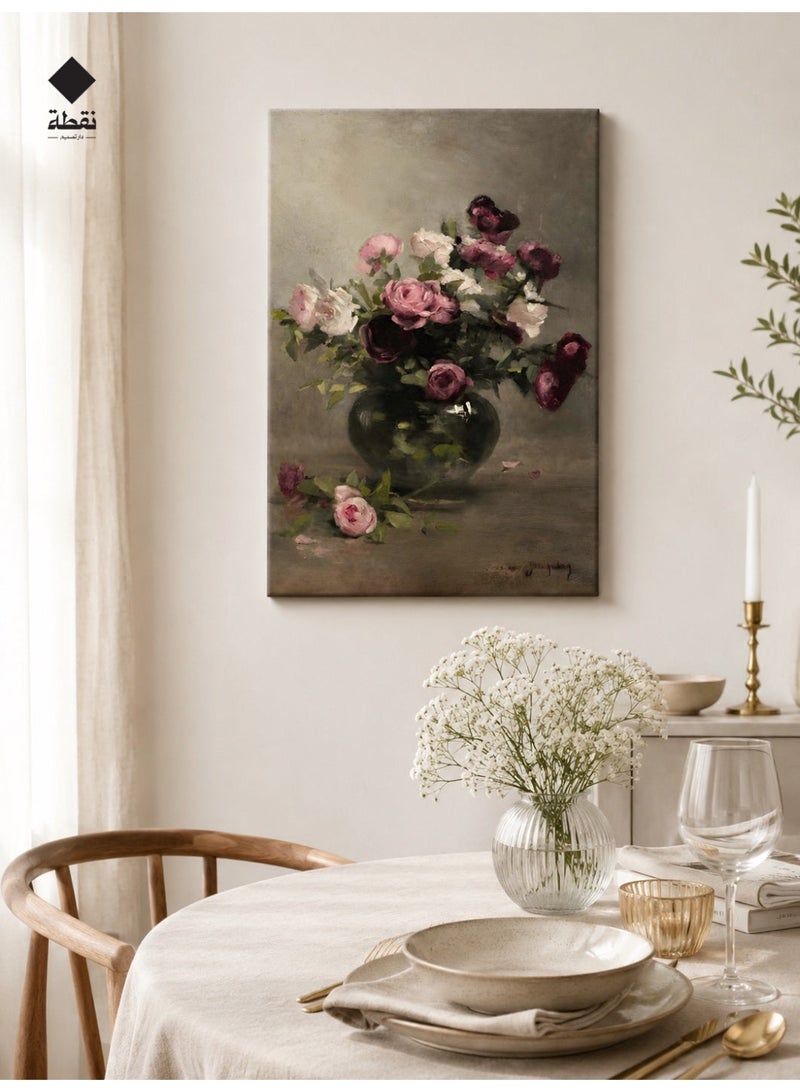 Nuqta Premium canvas wall art with a hidden frame measuring 60x40 cm - Image 1