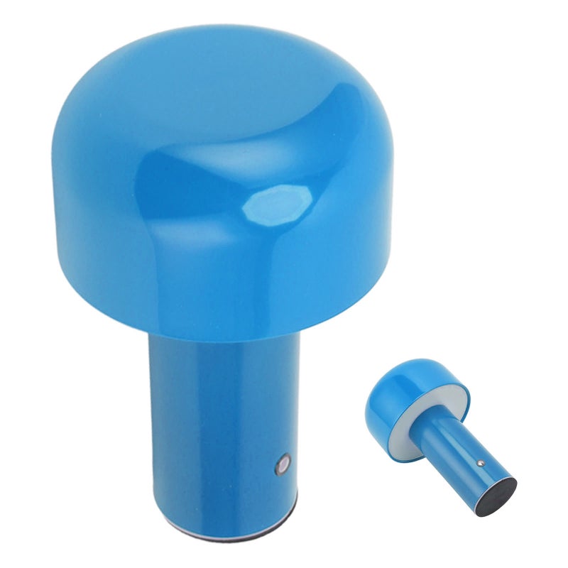 LED Desk Lamp Mushroom Design USB Charging 3 Color Temperature Touch Table Light for Restaurant Study Blue - Image 4