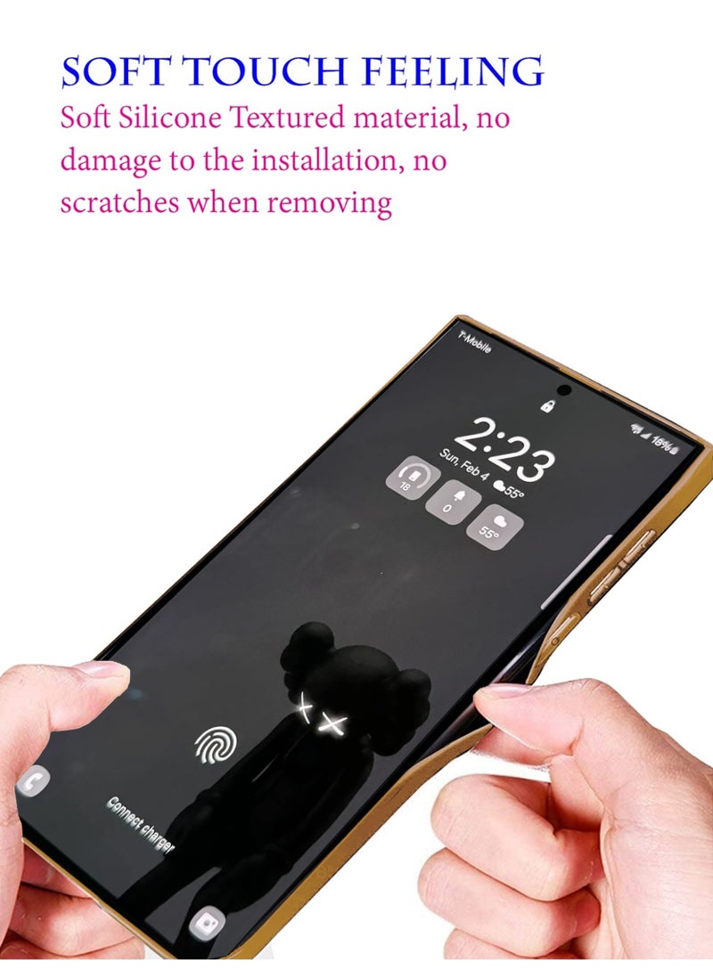 Wtech Samsung Galaxy S24 Ultra 5G 2024 Support Wireless Charging Magnetic Cover Texture PU Leather  Phone Case Cover  (MCMPMN) - Brown - Image 2