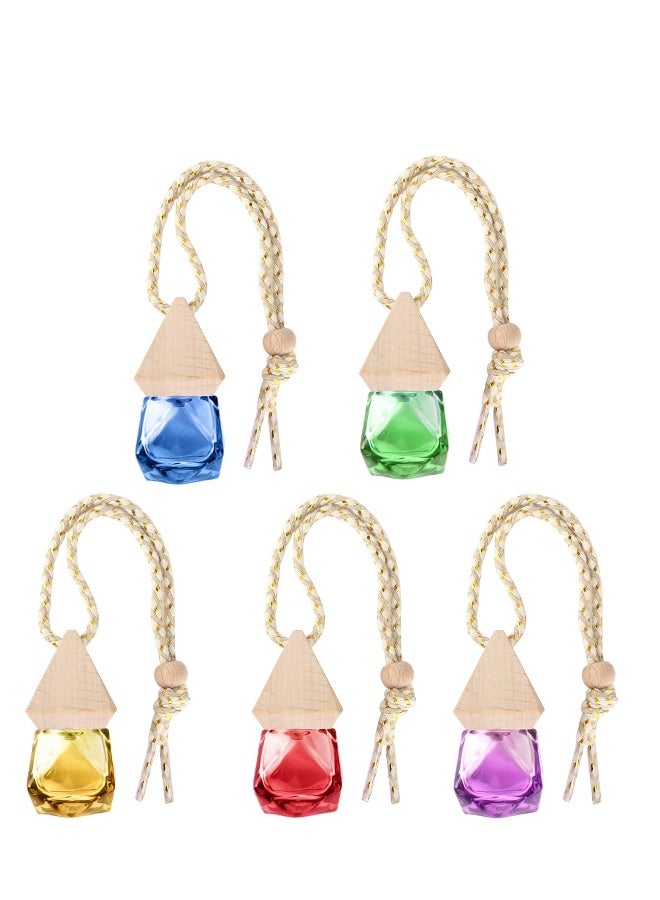 Generic Car Perfume Diffuser Set - 5 Refillable 8ml Glass Bottles, Stylish Air Fresheners for Car, Home & Office, Perfect Hanging Decor  - Image 1