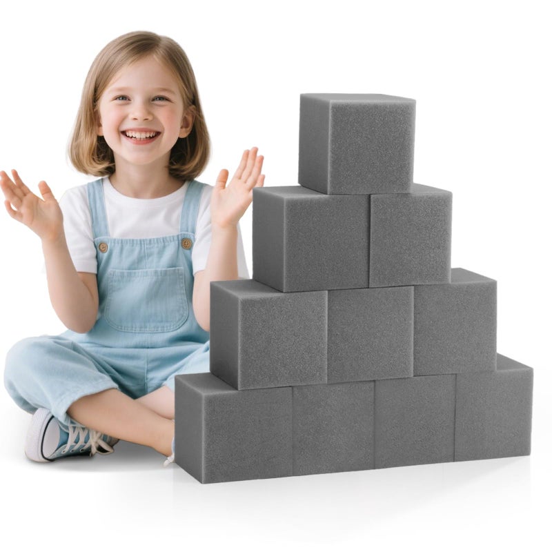 TRENDBOX 24PCS 5 x 5 x 5 Foam Pit Blocks Sponge Cubes Foam Pit Cubes Sponge Blocks for Amusement Park Gymnastics Freerunning and Parkour Courses Drak Gray - Image 4