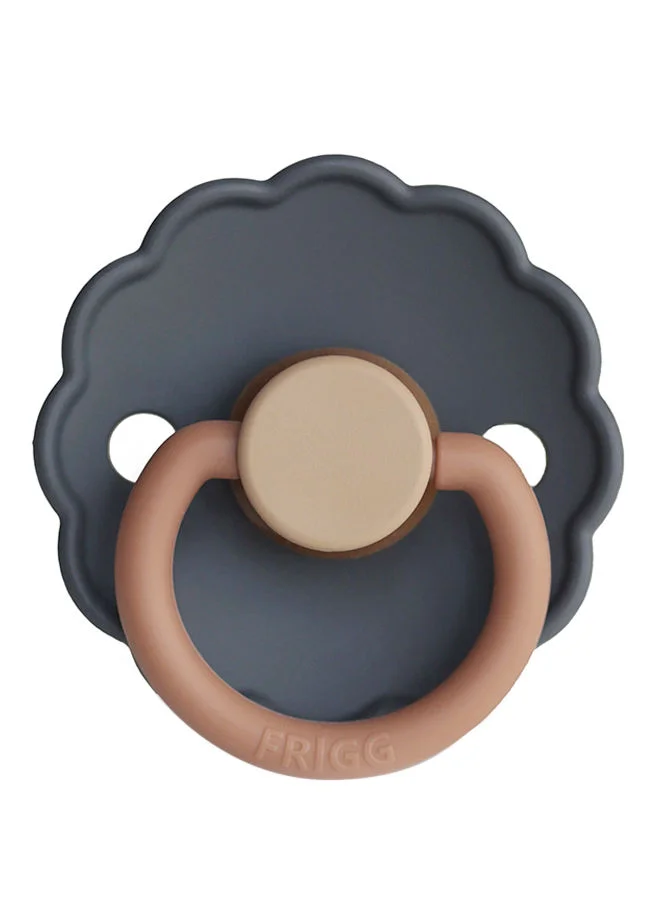 FRIGG Daisy Block Latex Baby Pacifier, 0-6 Months, Pack of 1, Size 1 - Aurora