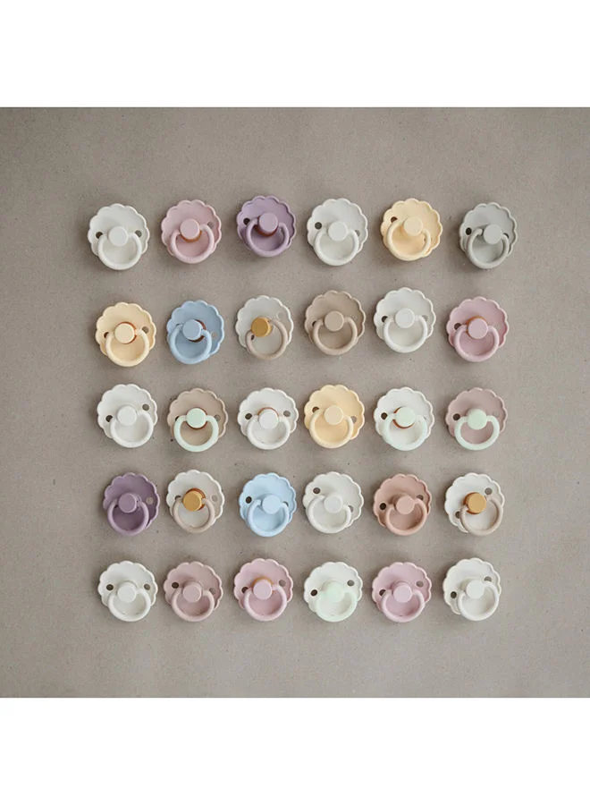 FRIGG Daisy Block Latex Baby Pacifier, 0-6 Months, Pack of 1, Size 1 - Aurora