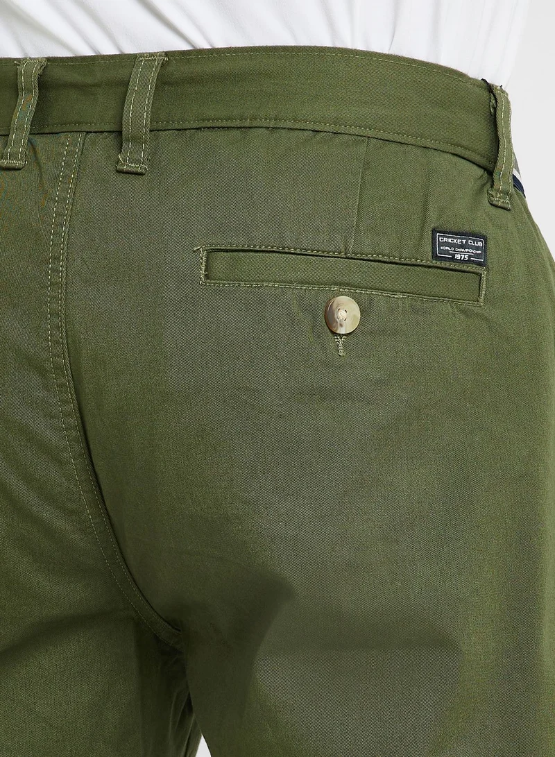 توماس سكوت Thomas Scott Men Mid-Rise Classic Slim Fit Easy Wash Trousers
