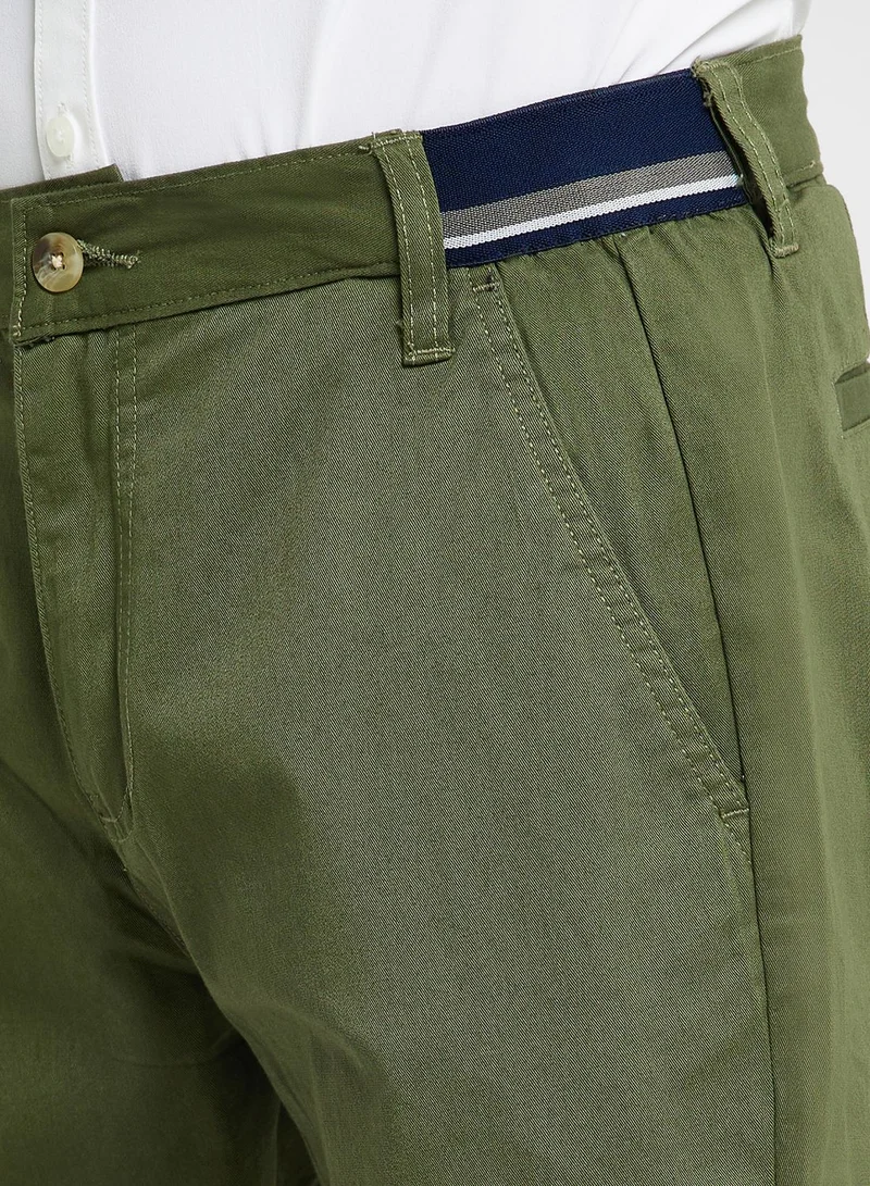 توماس سكوت Thomas Scott Men Mid-Rise Classic Slim Fit Easy Wash Trousers