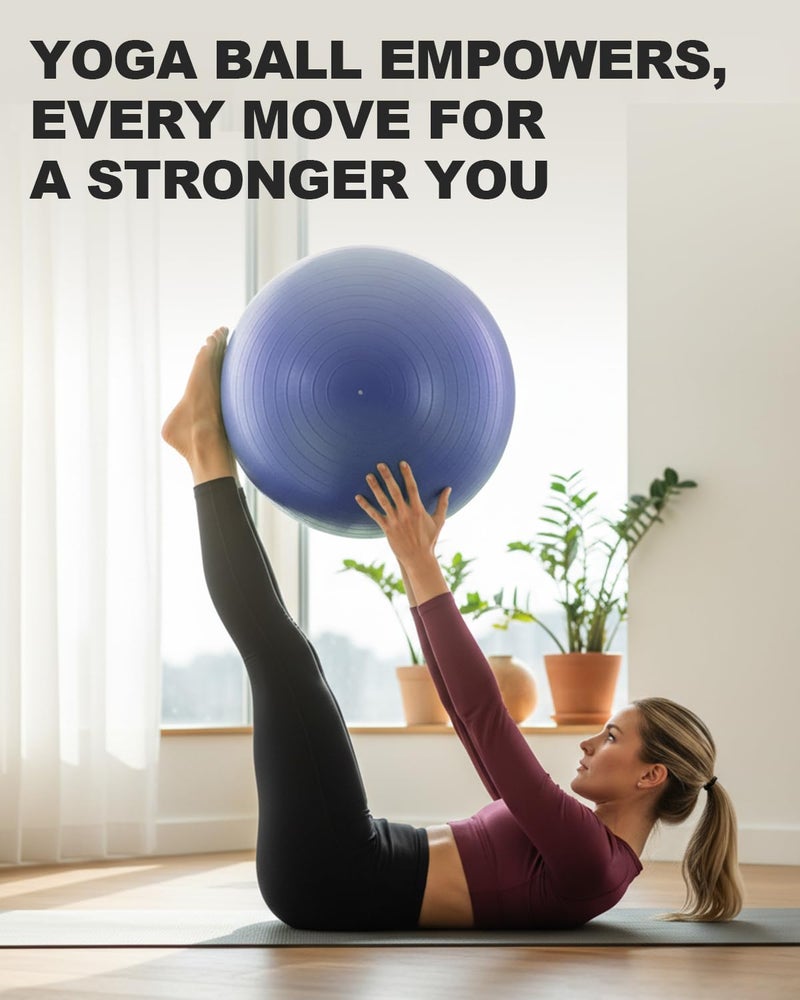 Trideer Yoga Ball for Pregnancy Office Ball Chairâ€“ Exercise Ball for Birthing, Labor, Stretching & Core Workout â€“ Anti-Burst, Slip-Resistant for Home Gym, Flexible Seating & Physical Therapy - Image 5