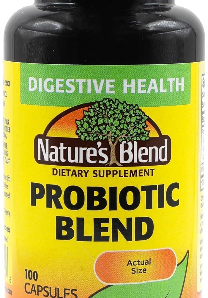 Nature's Blend Probiotic Blend Dietary Supplement - 100 Capsules for Digestive Health - Image 1