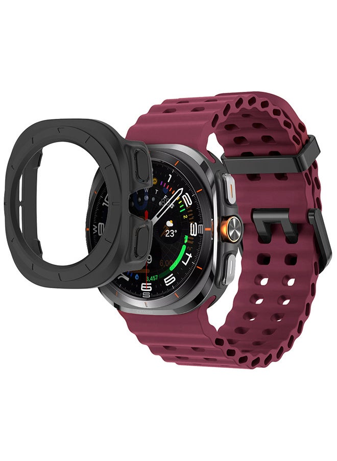 CATANES (for Samsung Galaxy Watch 7 Ultra 47mm) 2 Packs Silicone Band and Case, Soft Ocean Silicone Sport Strap Replacement Accessory  - Image 2
