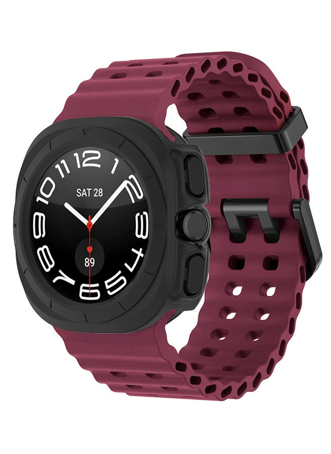 CATANES (for Samsung Galaxy Watch 7 Ultra 47mm) 2 Packs Silicone Band and Case, Soft Ocean Silicone Sport Strap Replacement Accessory  - Image 3