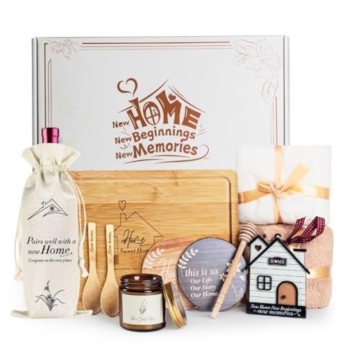 Synhonty House Warming Gifts New Home 11 Pcs Housewarming Gift Ideas Basket Closing Gifts for Home Buyer Couple Women New Apartment Homeowners - Image 1