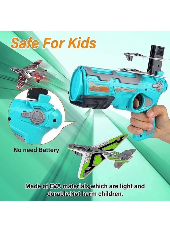 WAHA TOYS Airplane Launcher Gun Toy with 4 Foam Glider Planes | One-Click Ejection Shooter | Outdoor Flying Plane Game for Kids Boys & Girls - Image 3
