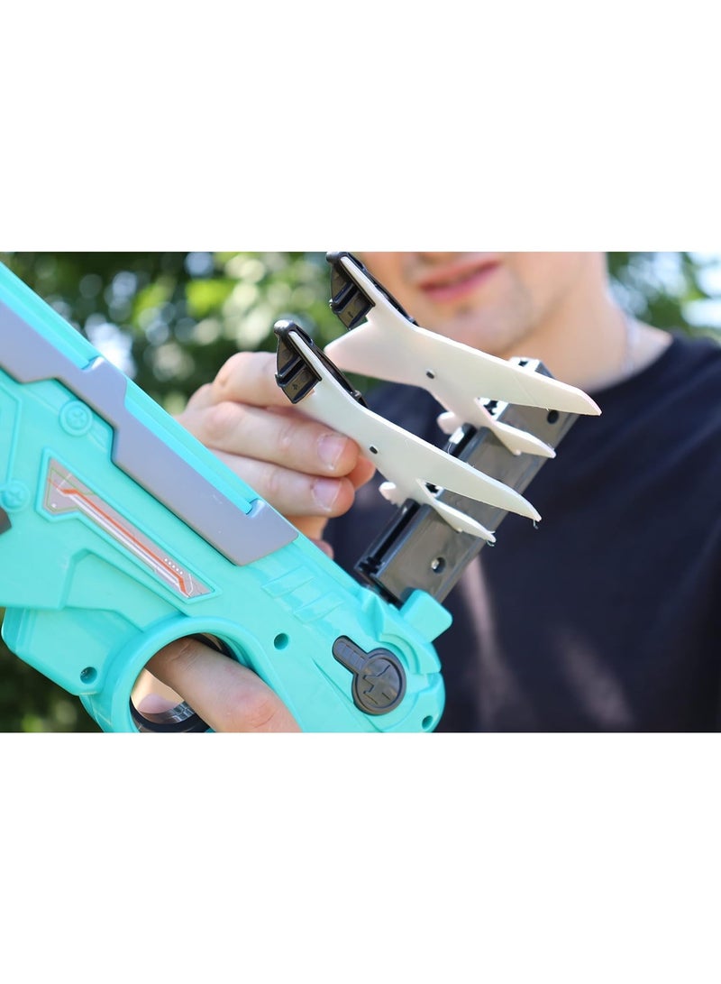 WAHA TOYS Airplane Launcher Gun Toy with 4 Foam Glider Planes | One-Click Ejection Shooter | Outdoor Flying Plane Game for Kids Boys & Girls - Image 2