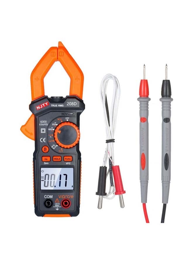 NIBEMINENT Digital Clamp Meter Black/Orange/Grey 19x7.1x3cm - Image 2