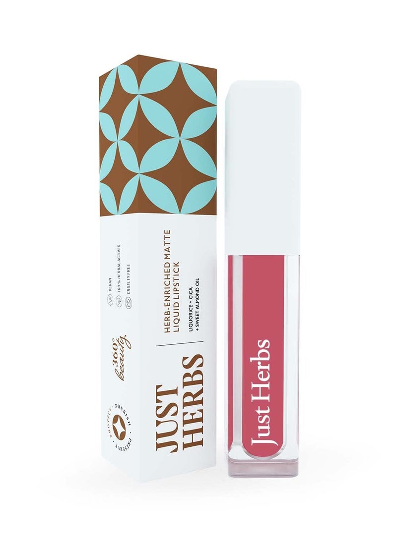 Just Herbs Just Herbs Ayurvedic Creamy Matte Long Lasting Liquid Lipstick  - Image 1