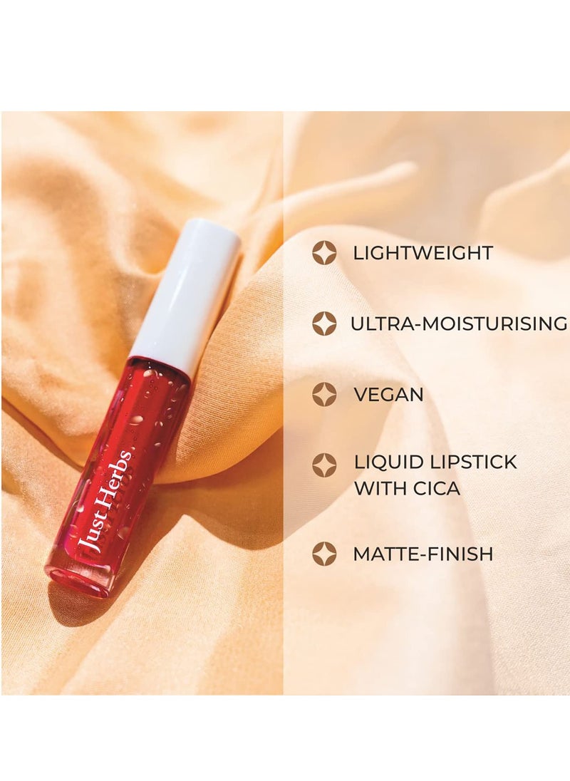 Just Herbs Just Herbs Ayurvedic Creamy Matte Long Lasting Liquid Lipstick  - Image 4